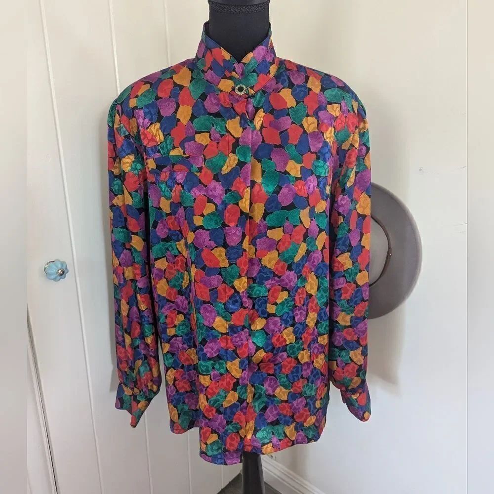 VTG Poet Nicola Top 12 Rainbow Clowncore Rebel Punk 80s 90s Hilary Banks